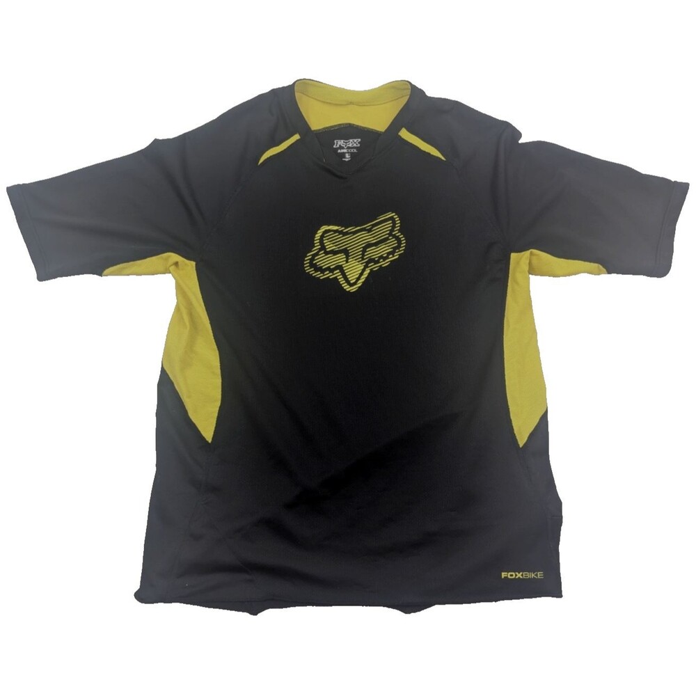 Fox Racing Mens Long Sleeve Motorcross Jersey L Black Yellow Off-Road Quad